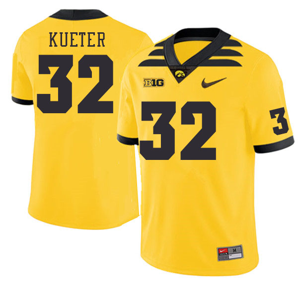 Men #32 Ben Kueter Iowa Hawkeyes College Football Jerseys Stitched Sale-Gold